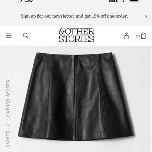 Classic Black A-Line Leather Mini Skirt